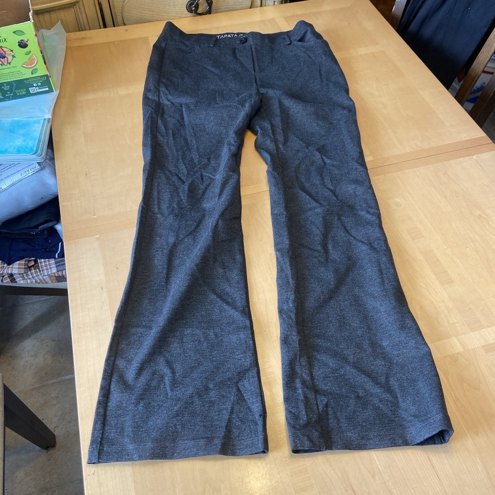 Tapata Stretchy Dress Pants L 12 Dark Grey Women's